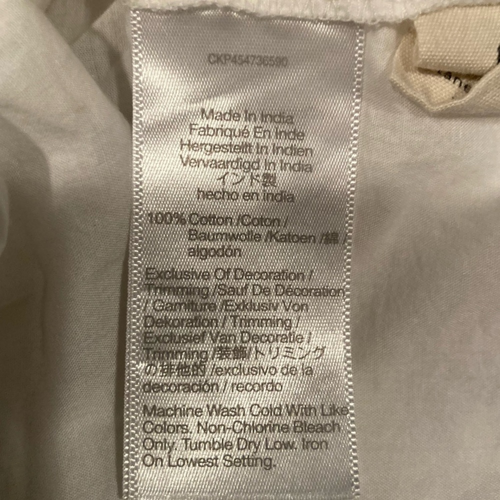 Madewell slightly sheer white cotton top w/ black, red & yellow embroidery. S - Picture 7 of 8